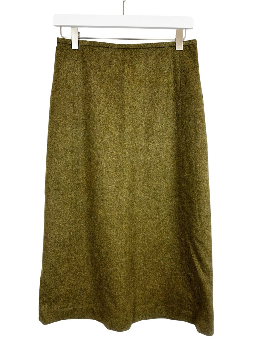 Banana Republic 100% Wool Green Midi Skirt Size 2 Capsule Wardrobe